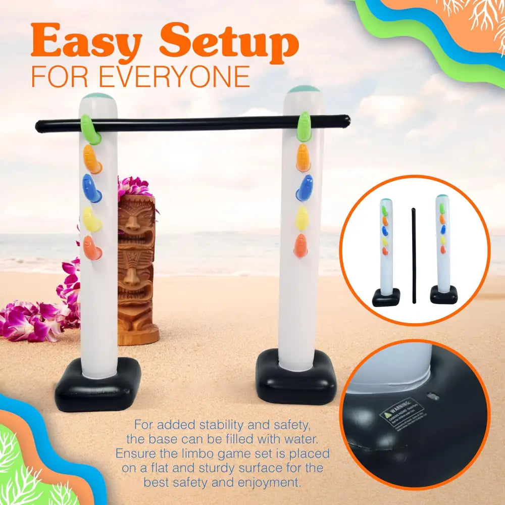 4E’s Novelty Limbo Game Set for Kids and Adults – Inflatable Twister Party Game for Outdoor Fun