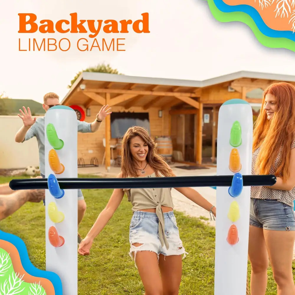 4E’s Novelty Limbo Game Set for Kids and Adults – Inflatable Twister Party Game for Outdoor Fun