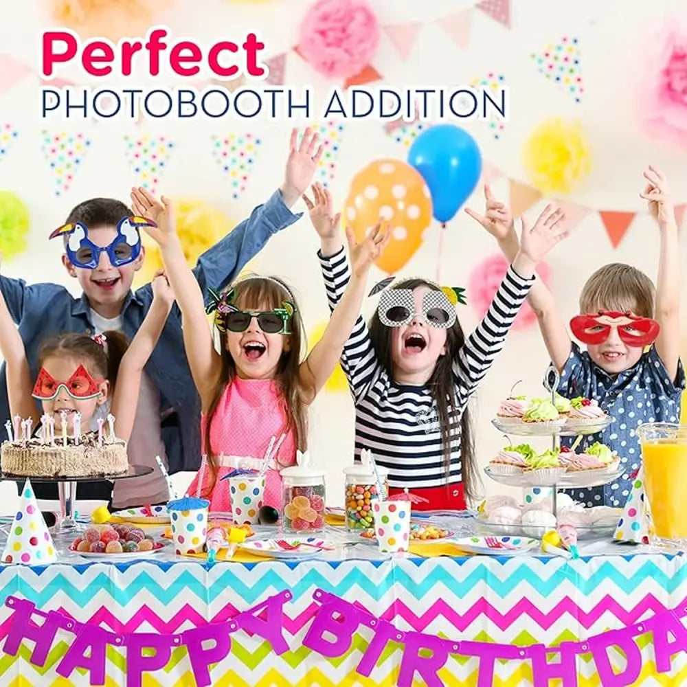 4Eโs Novelty Luau Party Goggles 9 Pairs Hawaiian Party Sunglass Photo Booth Props - Party Favors and Toys