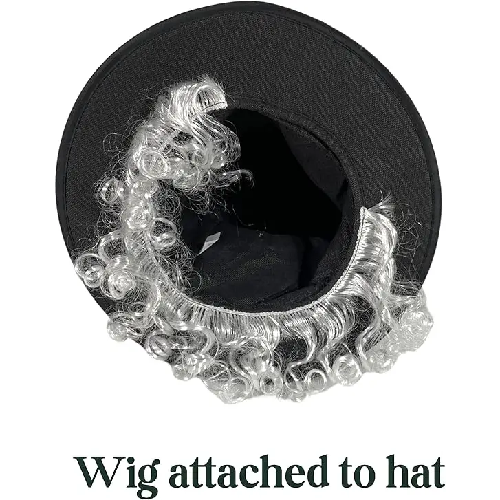 4E’s Novelty Mad Hatter Costume Set – Velvet Top Hat Wig & Bowtie