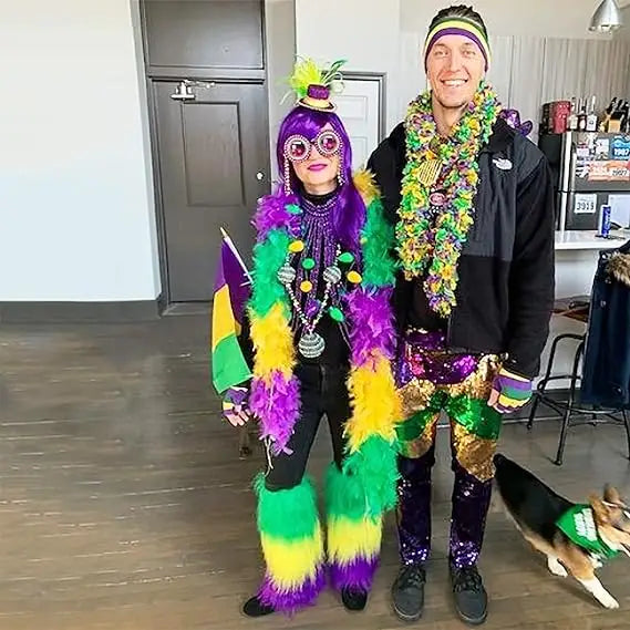 4E’s Novelty Mardi Gras Leg Warmer Covers – Masquerade Costume Accessories