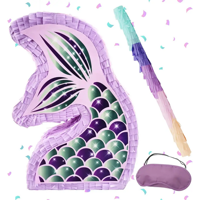 Mermaid piñata Sparkling Under the Sea Birthday Party Decorations, Perfect piñatas for Birthday Girl’s Celebration