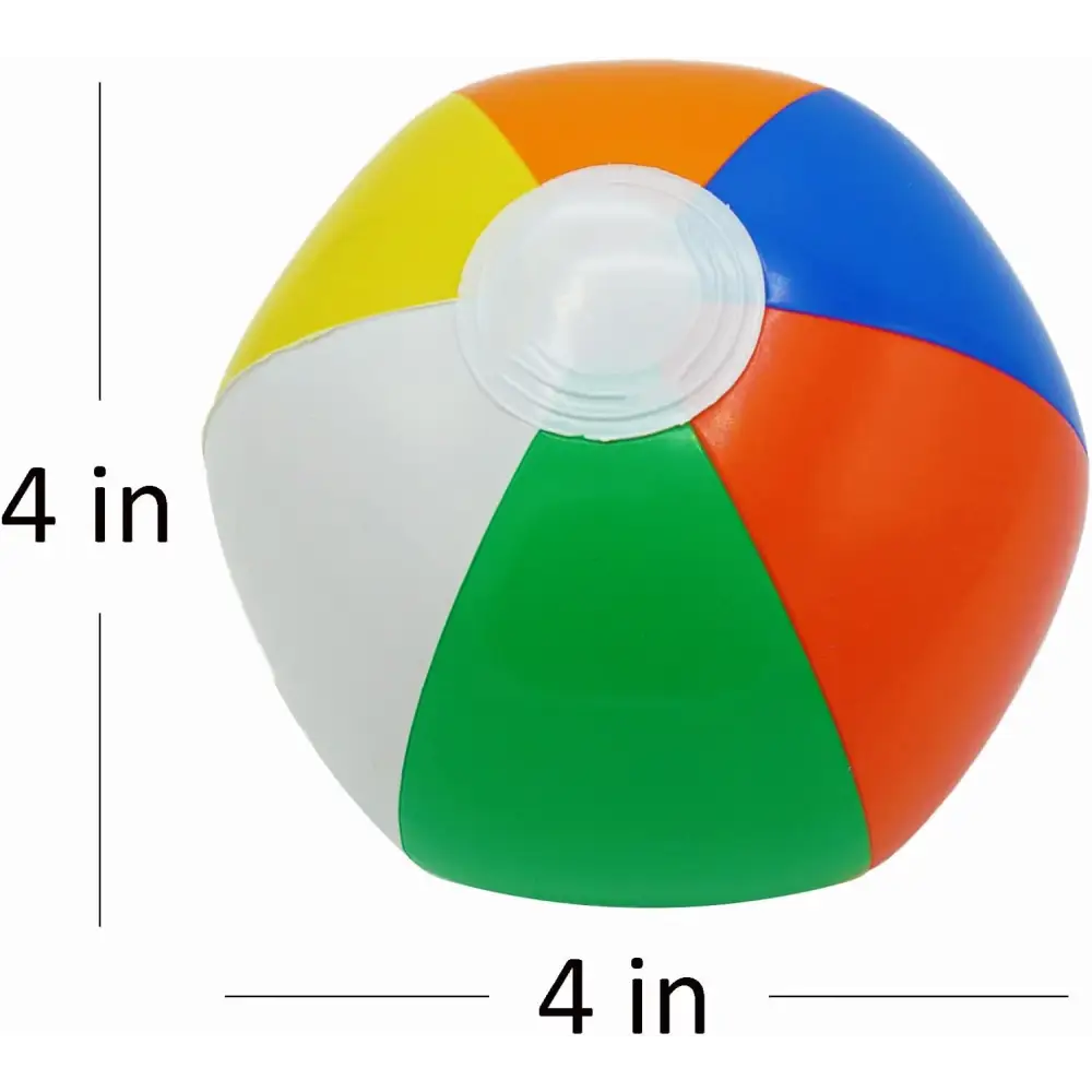 4E’s Novelty Mini Beach Balls – 28 Pack 4’’ Inflatable Pool Party Favors for Kids