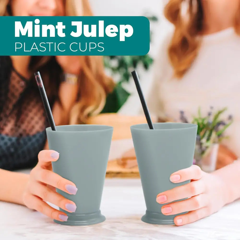 4E’s Novelty Mint Julep Plastic Cups – 12-Pack 10 oz | Kentucky Derby Party Supplies & Decorations