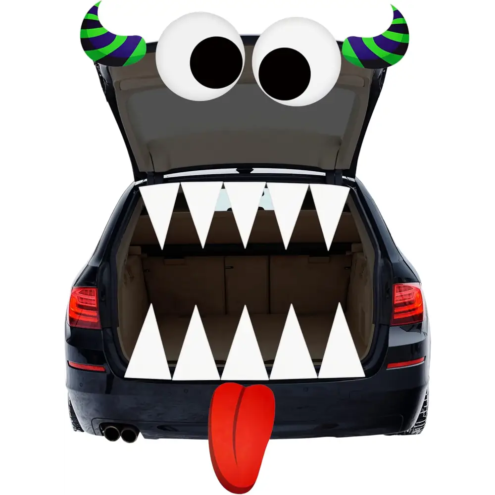 4E’s Novelty Monster Trunk Huge Eye Halloween Decor Kit – Trunk or Treat Car Decorations for SUVs Reusable Monster Theme