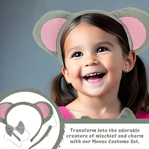 4E’s Novelty Mouse Costume Kit – Ears Tail & Bowtie for Halloween - Costumes & Accessories