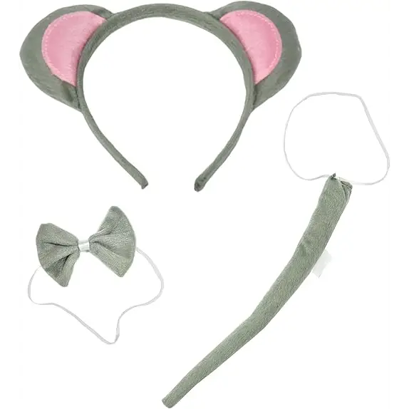 4E’s Novelty Mouse Costume Kit – Ears Tail & Bowtie for Halloween - Costumes & Accessories