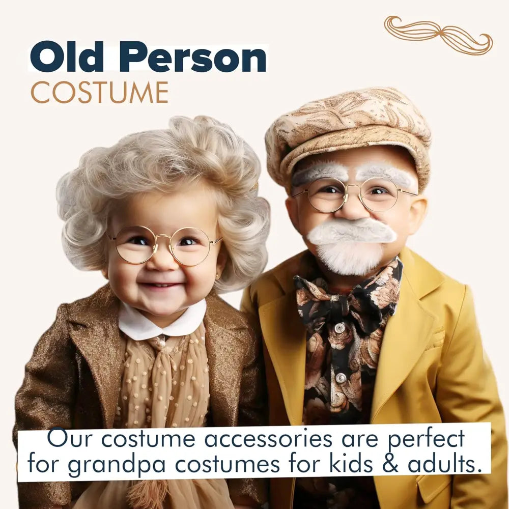 4Eโs Novelty Old Man Costume Accessories Set for Kids Perfect for 100 Days of School and Halloween - Costumes &