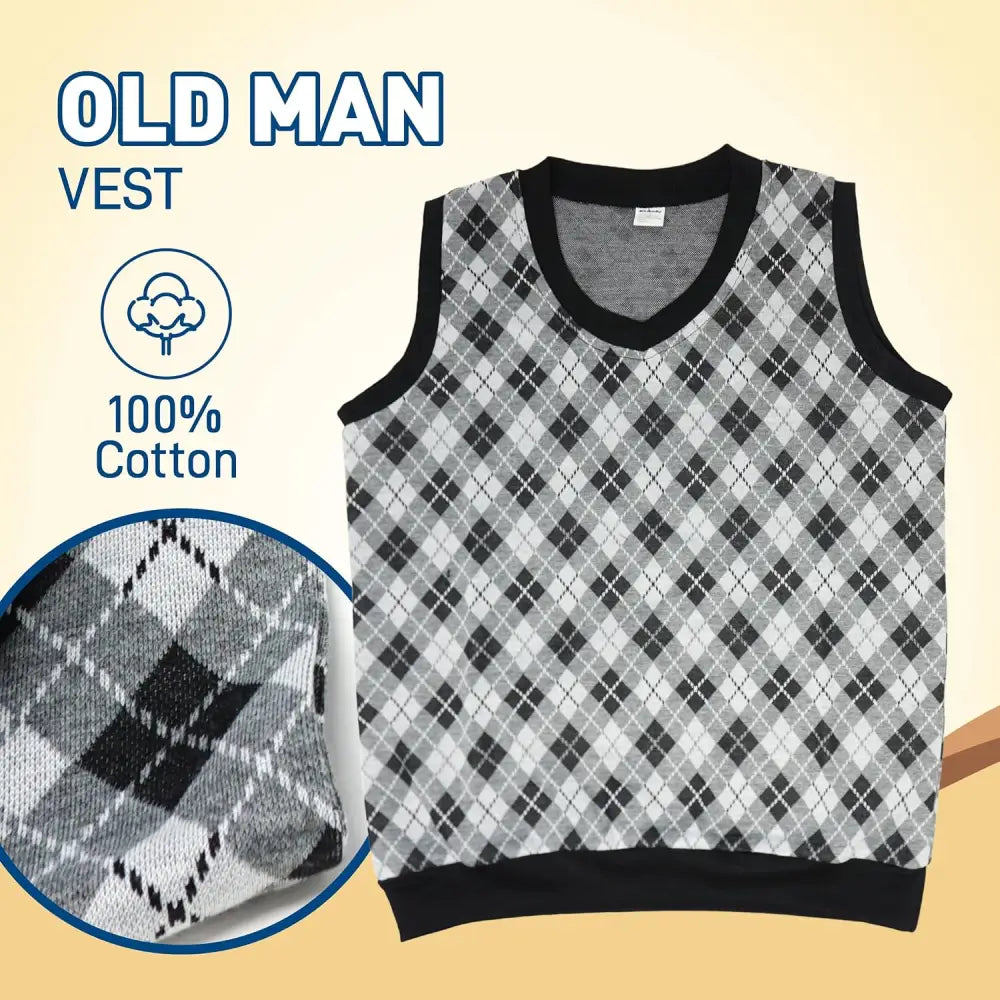 4Eโs Novelty Old Man Costume โ Vest Cane & 8-Pc Dress-Up Kit for Kids (Medium) - Costumes & Accessories