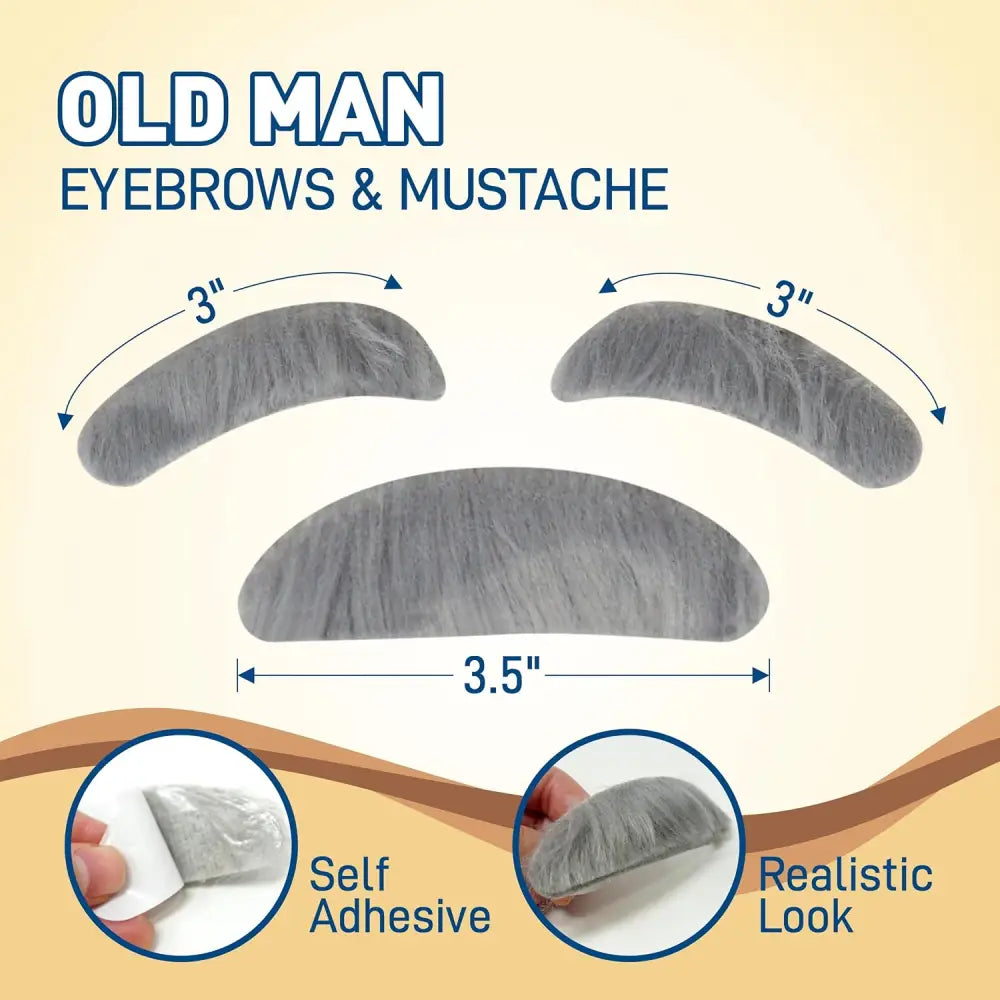 4E’s Novelty Old Man Costume – Vest Cane & 8-Pc Dress-Up Kit for Kids (Large) - Costumes & Accessories