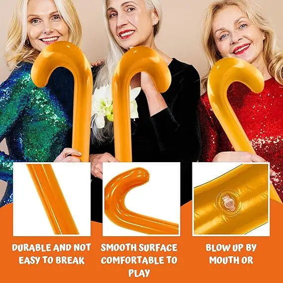 4E’s Novelty Old Man Inflatable Cane – Walking Stick Costume Prop & Retirement Gag Gift - Costumes & Accessories