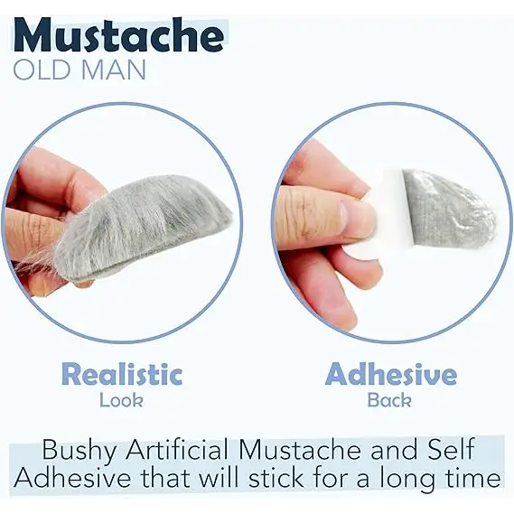 4Eโs Novelty Old Man Kit โ Hat Wig Glasses Mustache & Eyebrows for Kids & Adults - Costumes & Accessories