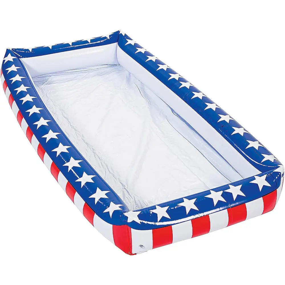 4E’s Novelty Patriotic Inflatable Serving Bar – 4th of July Ice Tray for Food Buffet Table Cooler