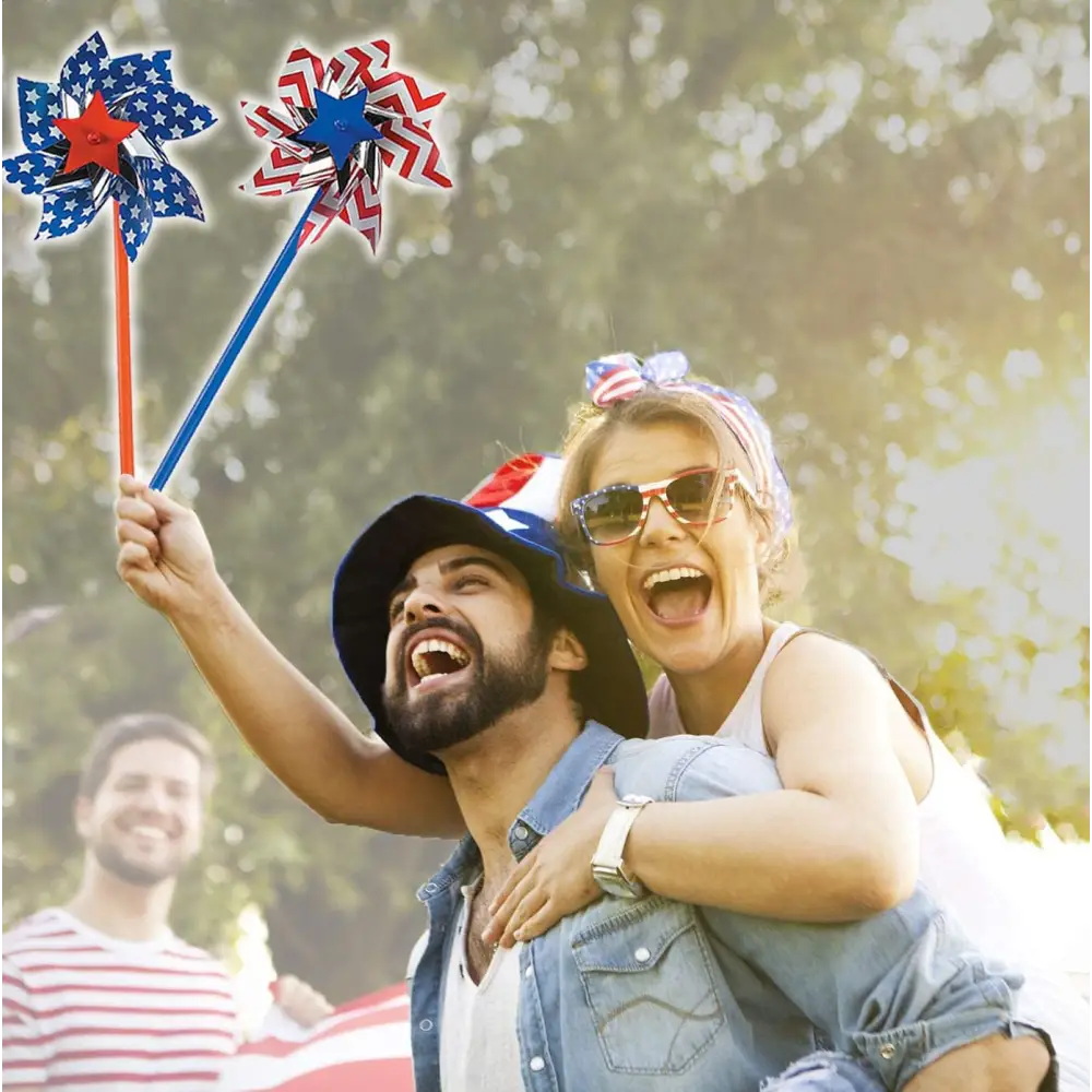 4Eโs Novelty Patriotic Pinwheels 24 Pack โ July 4th Wind Spinner Decor