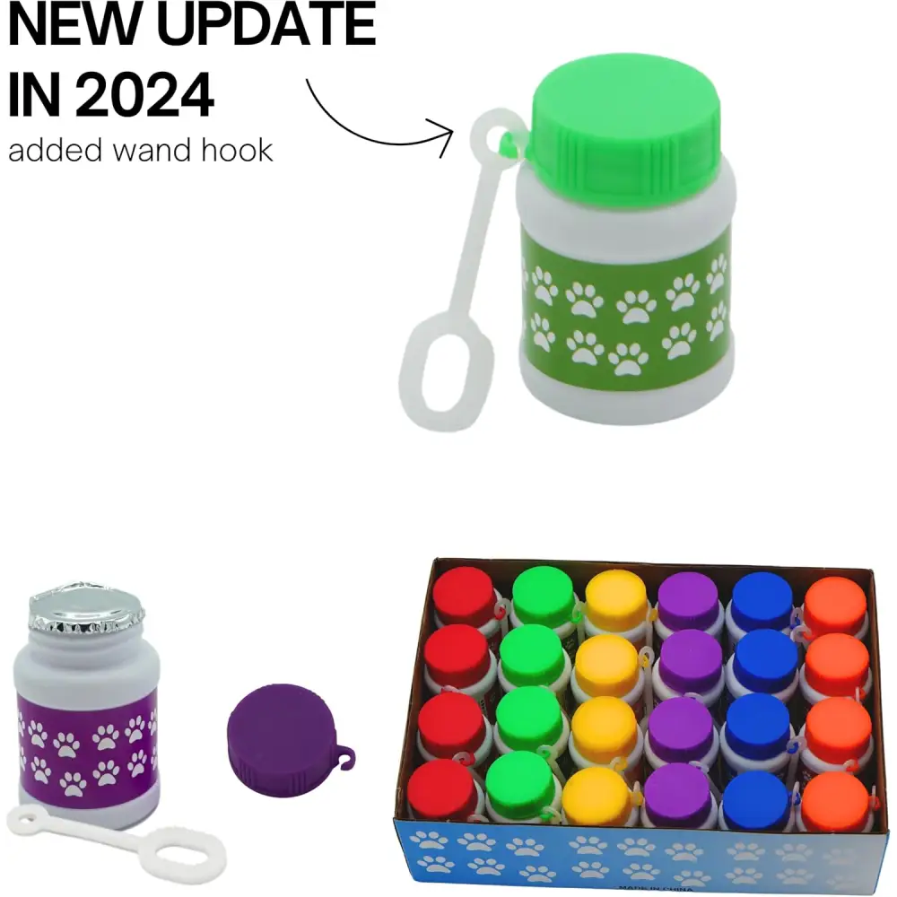 4E’s Novelty Paw Print Bubbles for Kids – Non-Toxic Edible Dog Bubbles Party Favors (Bulk)