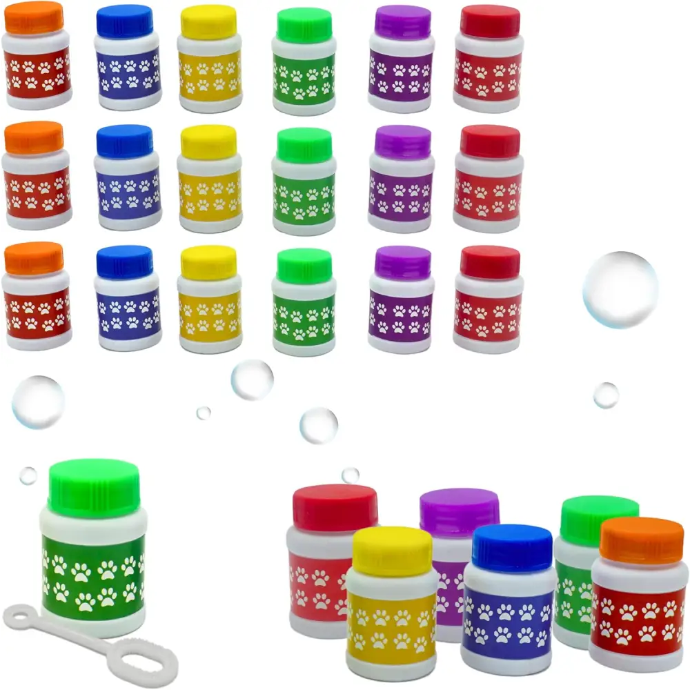 4E’s Novelty Paw Print Bubbles for Kids – Non-Toxic Edible Dog Bubbles Party Favors (Bulk)