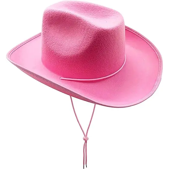 4E's Novelty Cowboy Hat for Women & Men, Felt Cowgirl Hat for Adults, Western Party Dress Up Accessories (Pink)