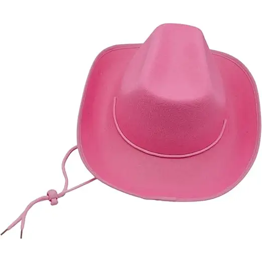 4E's Novelty Cowboy Hat for Women & Men, Felt Cowgirl Hat for Adults, Western Party Dress Up Accessories (Pink)