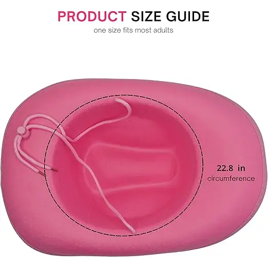 4E's Novelty Cowboy Hat for Women & Men, Felt Cowgirl Hat for Adults, Western Party Dress Up Accessories (Pink)