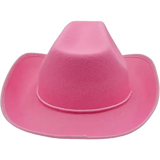 4E's Novelty Cowboy Hat for Women & Men, Felt Cowgirl Hat for Adults, Western Party Dress Up Accessories (Pink)