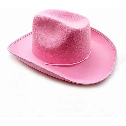 4E's Novelty Cowboy Hat for Women & Men, Felt Cowgirl Hat for Adults, Western Party Dress Up Accessories (Pink)