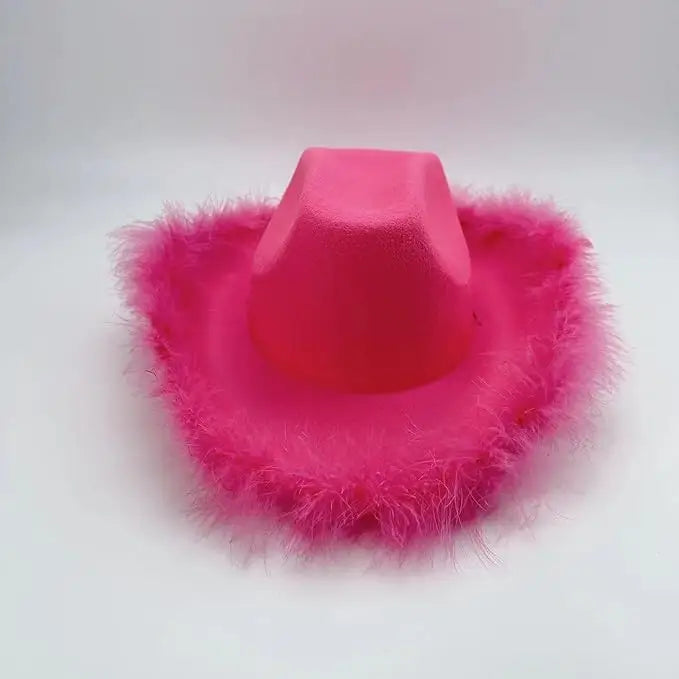 4E’s Novelty Pink Feathers Cowboy Hat with Heart Sunglasses – Coastal Cowgirl Party Pack