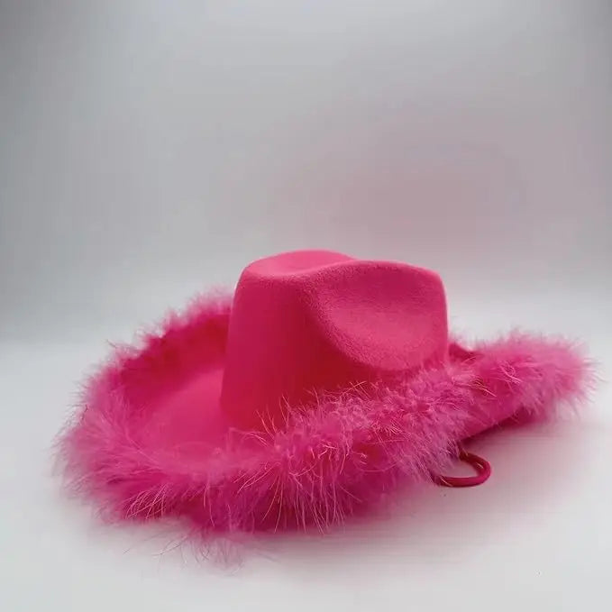 4E’s Novelty Pink Feathers Cowboy Hat with Heart Sunglasses – Coastal Cowgirl Party Pack