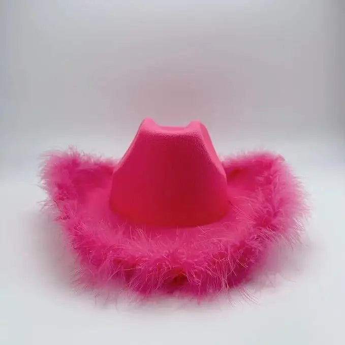 4E’s Novelty Pink Feathers Cowboy Hat with Heart Sunglasses – Coastal Cowgirl Party Pack