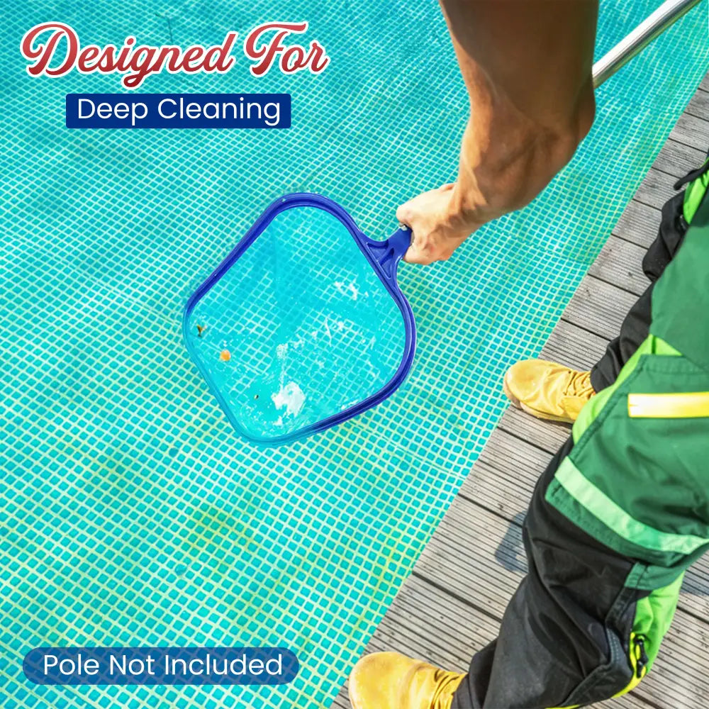 4E’s Novelty Pool Skimmer Net and Leaf Rake Set – Heavy Duty 17″ Frame for Swimming Pool Cleaning Accessories