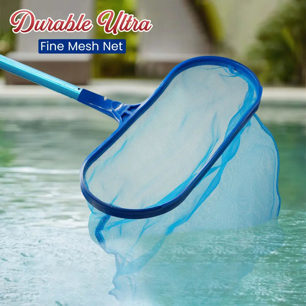 4E’s Novelty Pool Skimmer Net and Leaf Rake Set – Heavy Duty 17″ Frame for Swimming Pool Cleaning Accessories