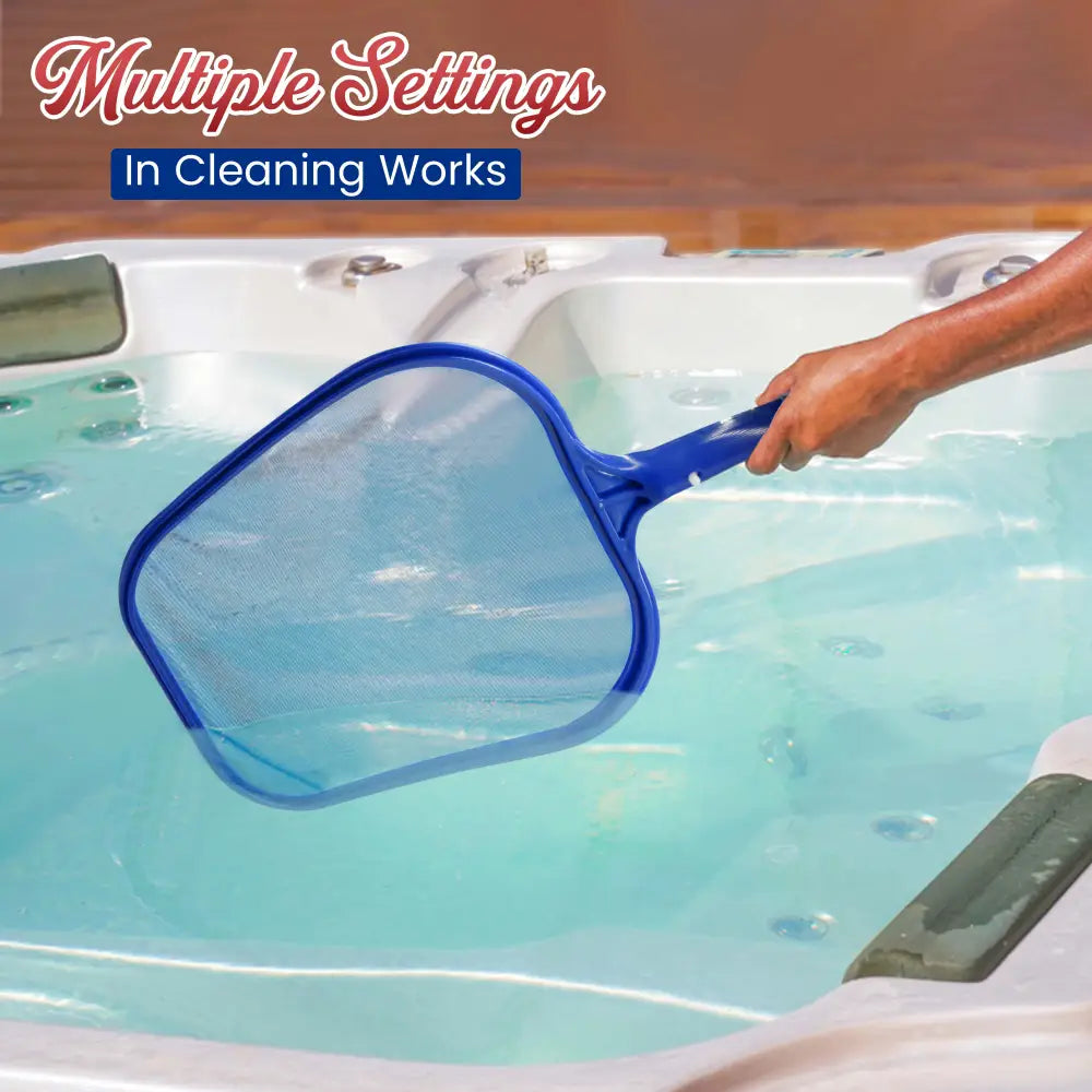 4E’s Novelty Pool Skimmer Net and Leaf Rake Set – Heavy Duty 17″ Frame for Swimming Pool Cleaning Accessories