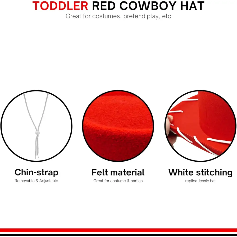 4E’s Novelty Red Toddler Cowgirl Hat - Boys & Girls Red Cowboy Hat for Halloween Costume for Toddler Cowboy Outfit Ages