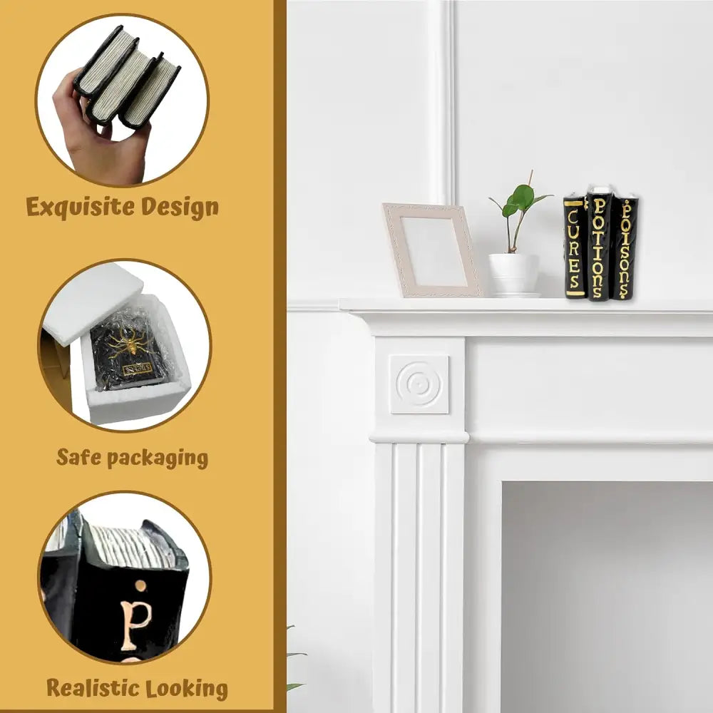 4E’s Novelty Resin Spellbook Prop - 5” Hocus Pocus Book of Spells for Centerpiece Halloween Table Decor Small Hocus