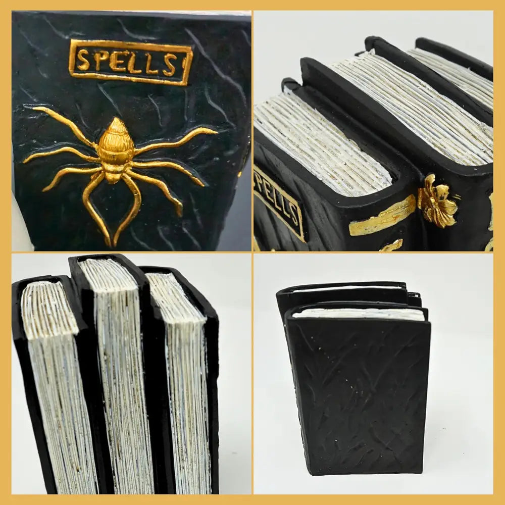 4E’s Novelty Resin Spellbook Prop - 5” Hocus Pocus Book of Spells for Centerpiece Halloween Table Decor Small Hocus