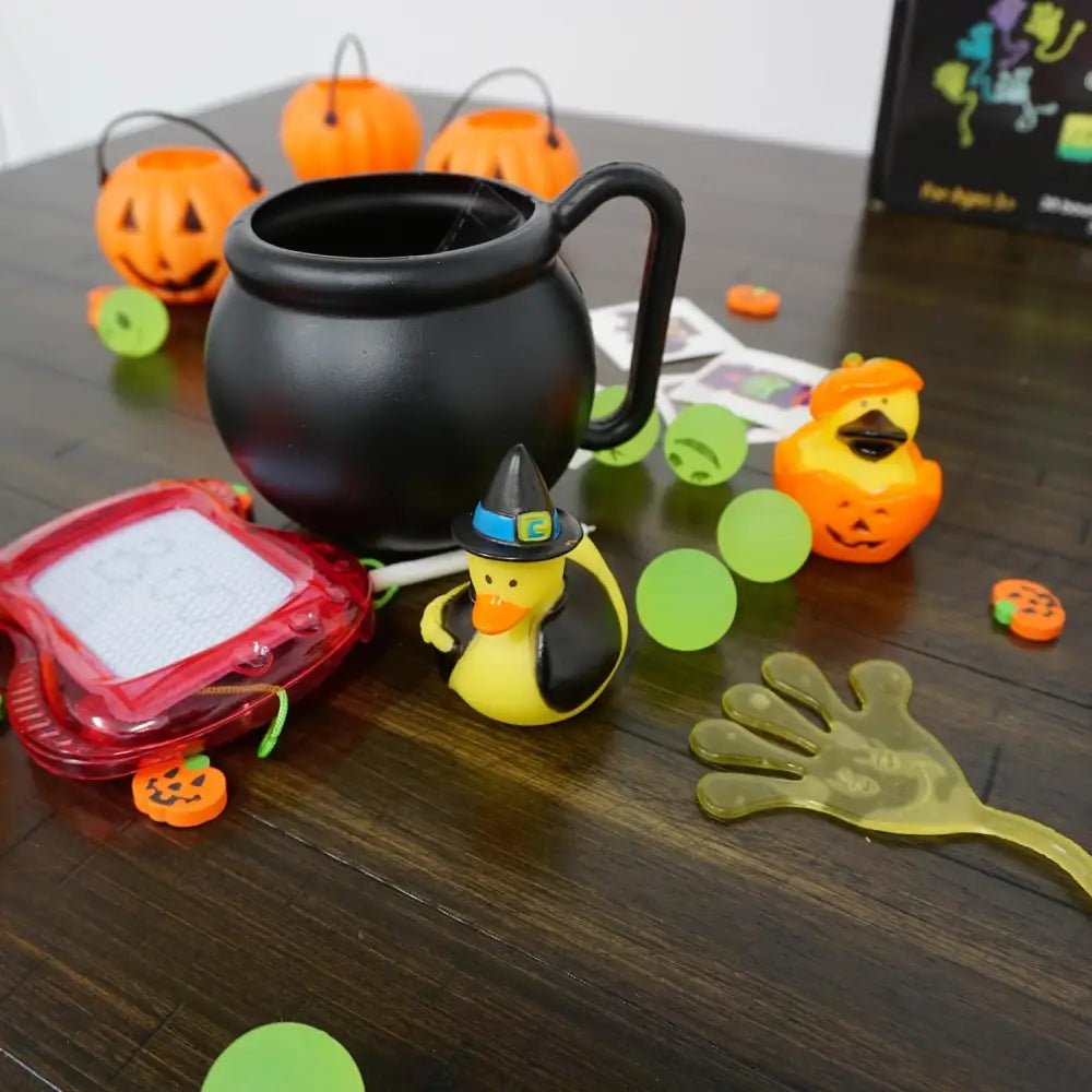 4E’s Novelty Set of 12 Black Cauldron Mugs 12 oz Halloween Cauldron Cups for Drinks Durable BPA-Free Plastic Halloween