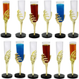4E’s Novelty Skeleton Hand Flutes 12 Pack - Clear Plastic Halloween Champagne Cocktail Goblets (2.7oz) - Halloween Wine