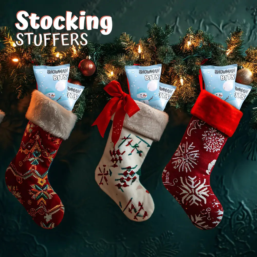 4Eโs Novelty Snowman Bits Mini Marshmallow 50 Packs - Vanilla Flavored Individually Wrapped Marshmallows Packets