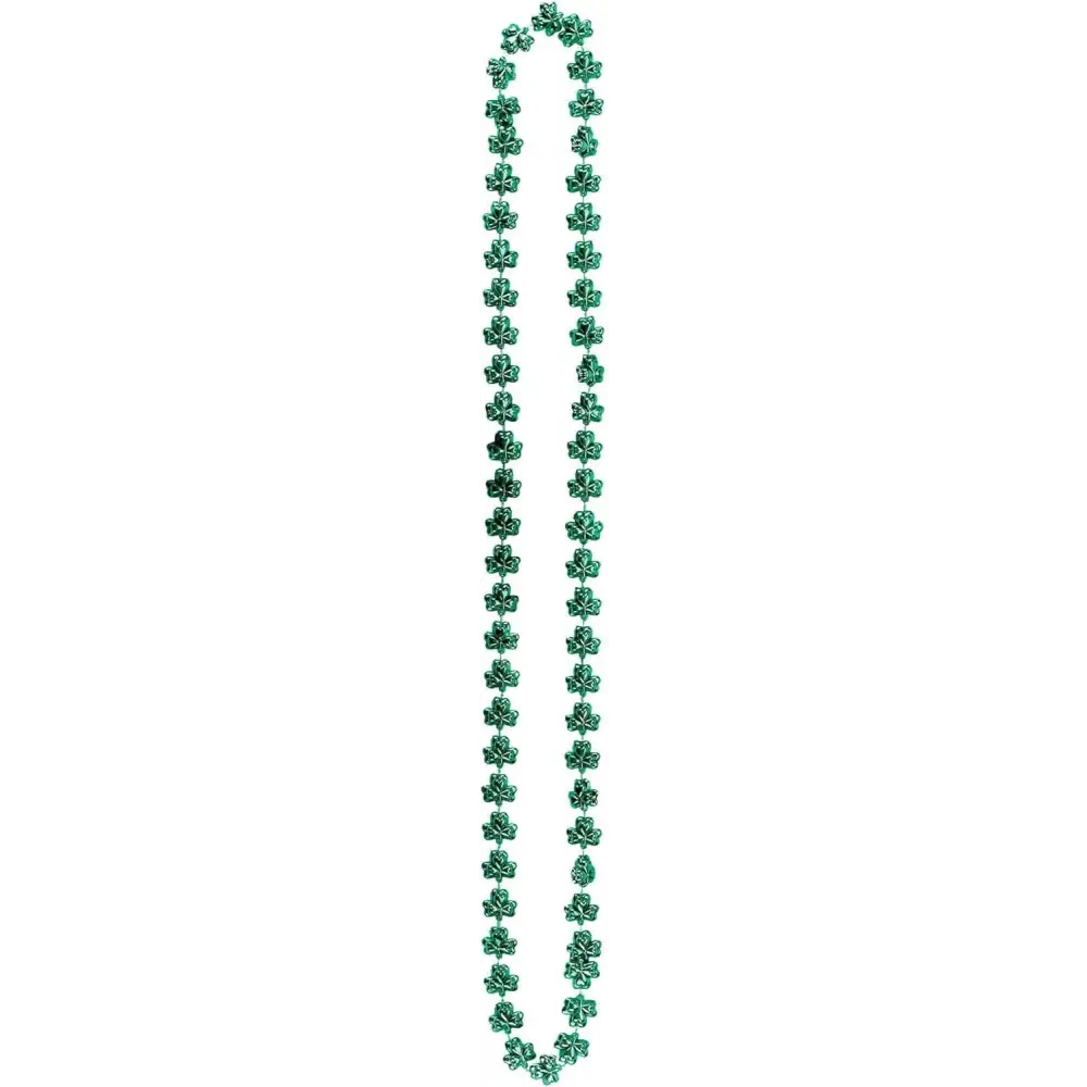 4E’s Novelty St. Patrick’s Day Beads Necklace – 72 Pack Shamrock Party Accessories & Favors