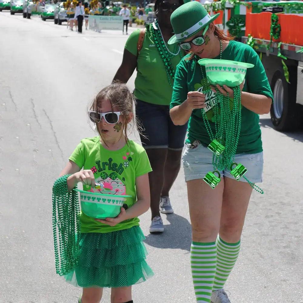 4E’s Novelty St. Patrick’s Day Beads Necklace – 72 Pack Shamrock Party Accessories & Favors