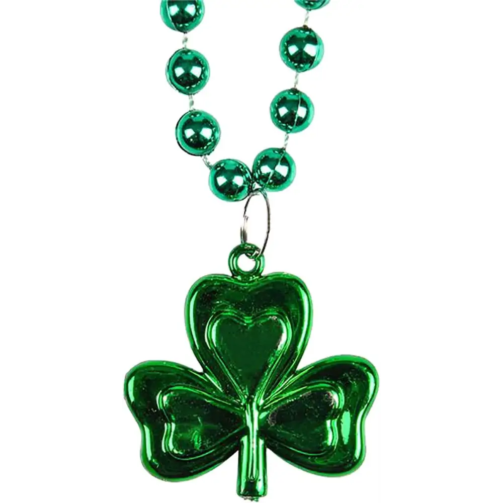 4E’s Novelty St. Patrick’s Day Beads Necklace – 72 Pack Shamrock Party Accessories & Favors
