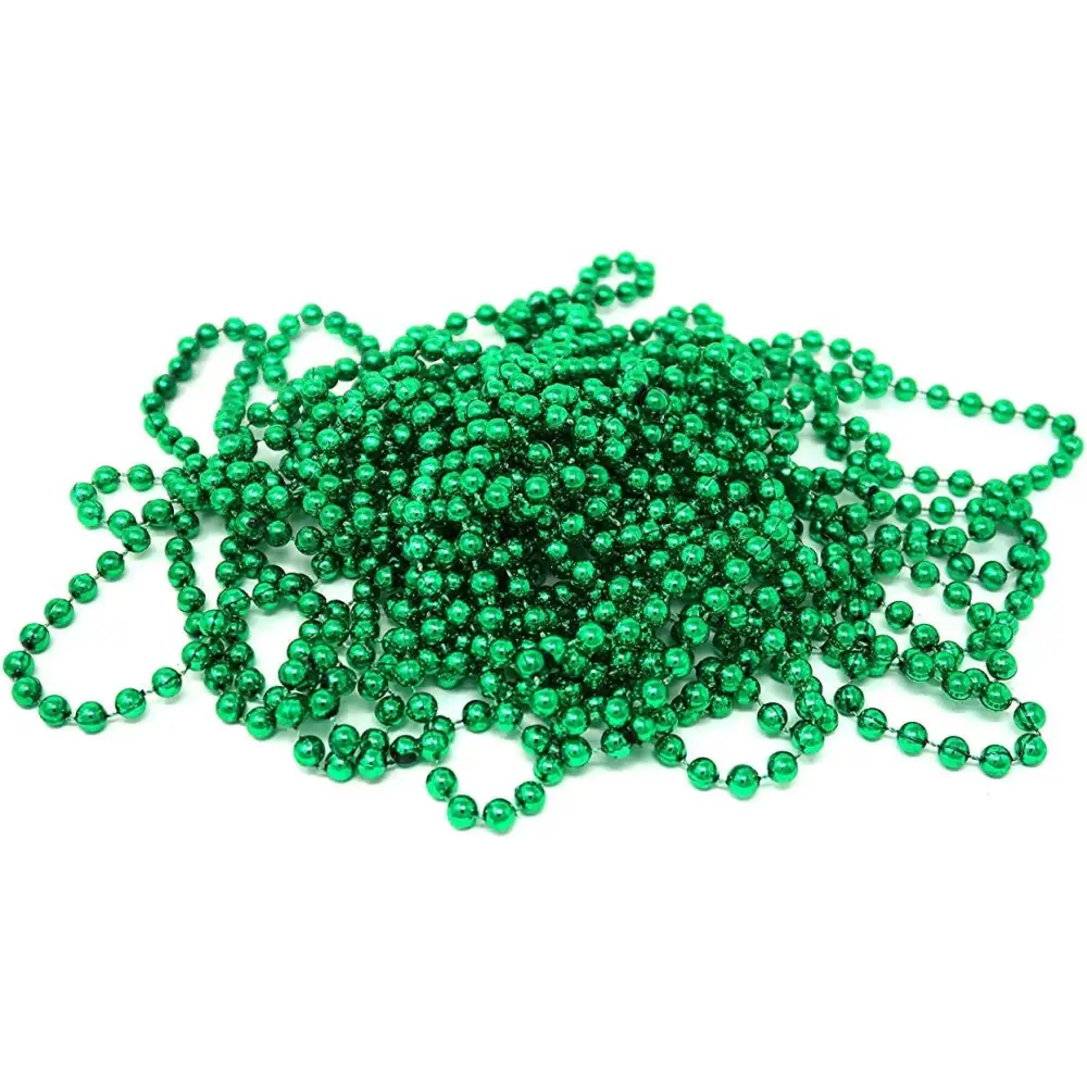 4E’s Novelty St. Patrick’s Day Beads Necklace Bulk (72 Pack) – Green Beads for Kids Party Favors