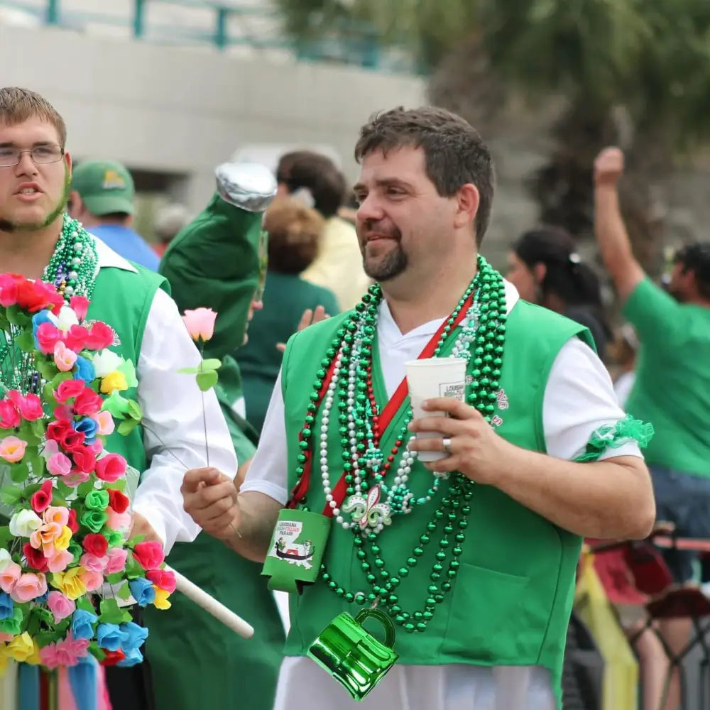 4E’s Novelty St. Patrick’s Day Beads Necklace with Shot Glasses – 12 Pack Irish Party Favors