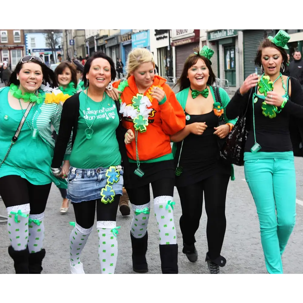 4E’s Novelty St. Patrick’s Day Beads Necklace With Shot Glasses Beer Mug - Pack of 12 Shamrock Party Favors & Costume