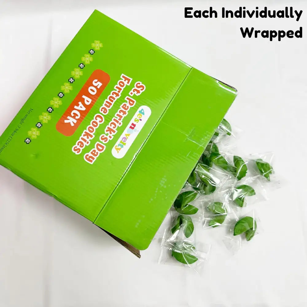 4E’s Novelty St. Patrick’s Day Fortune Cookies – 50 Individually Wrapped Party Favors & Treats
