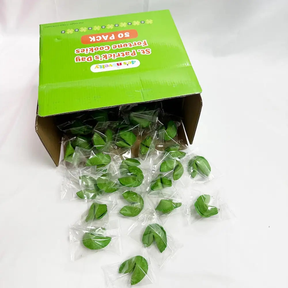 4E’s Novelty St. Patrick’s Day Fortune Cookies – 50 Individually Wrapped Party Favors & Treats