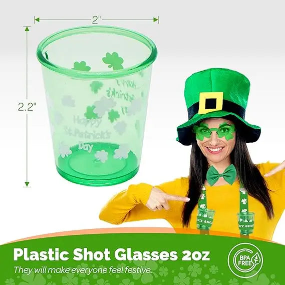 4E’s Novelty St. Patrick’s Day Glow Accessories Set – Fun Leprechaun Costume for Men & Women