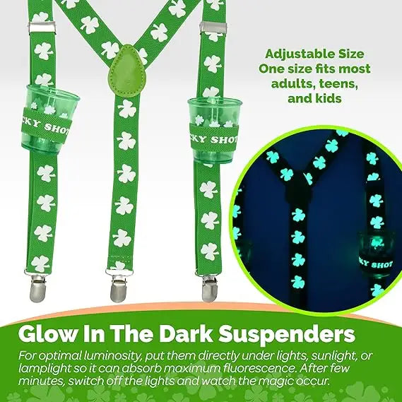 4E’s Novelty St. Patrick’s Day Glow Accessories Set – Fun Leprechaun Costume for Men & Women