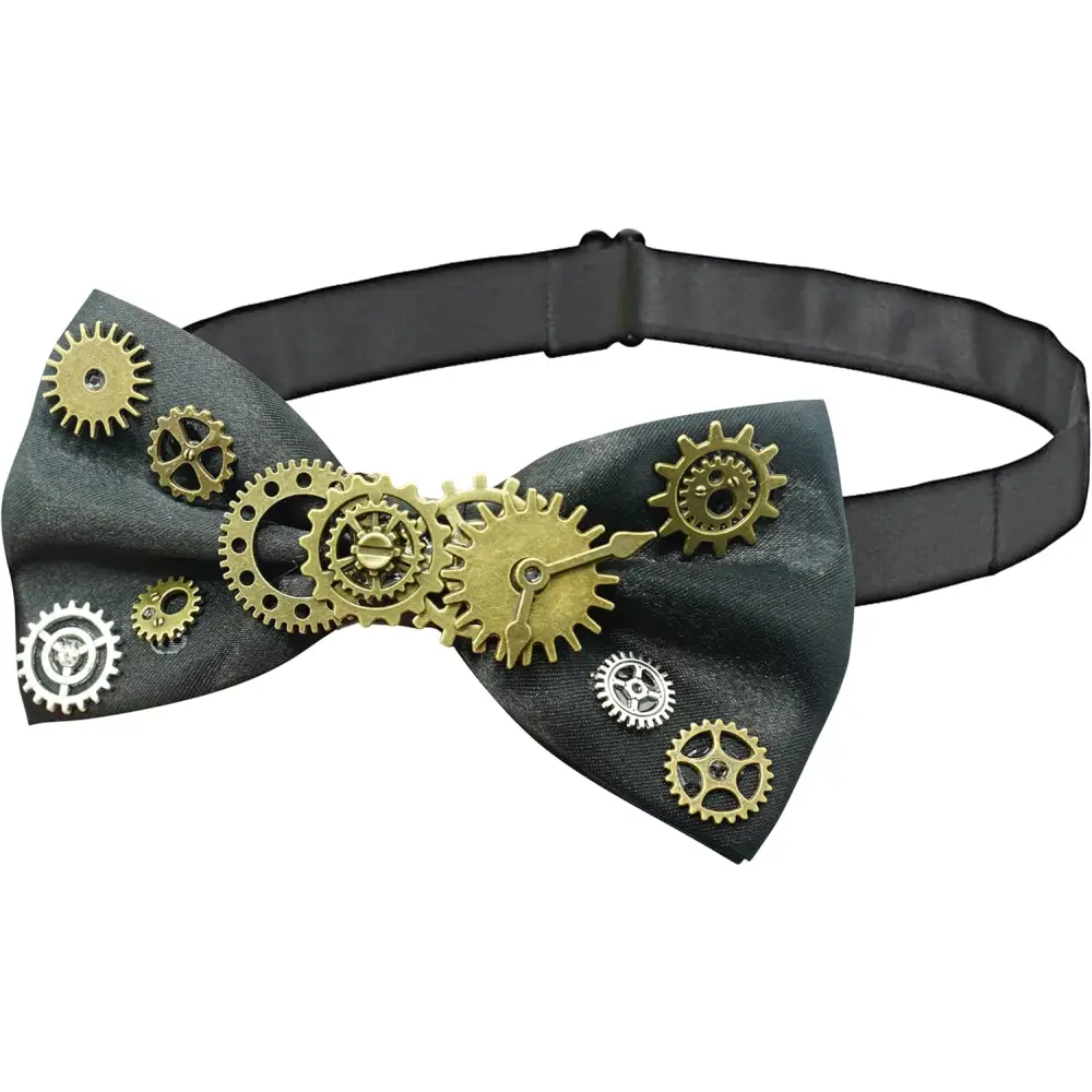 4E’s Novelty Steampunk Bowtie – Adjustable Gothic Accessory for Men & Women Perfect for Couples Costumes