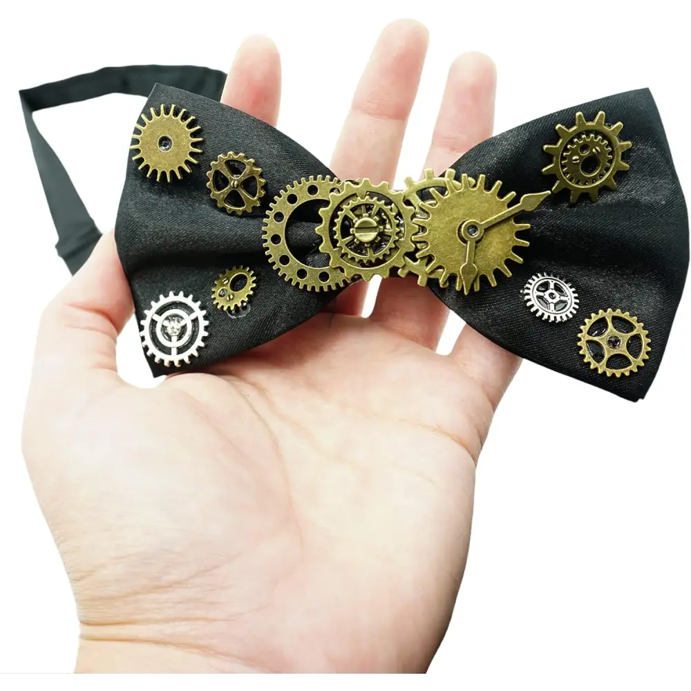 4E’s Novelty Steampunk Bowtie – Adjustable Gothic Accessory for Men & Women Perfect for Couples Costumes
