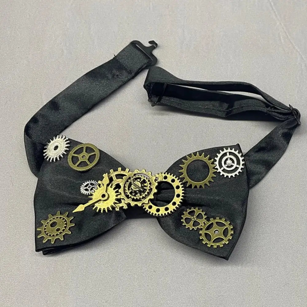 4E’s Novelty Steampunk Bowtie – Adjustable Gothic Accessory for Men & Women Perfect for Couples Costumes